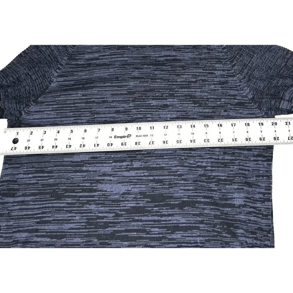 H&M 3D Knit Sweater Men's M Navy Blue 100% Cotton Geometric Moto Design Normcore
